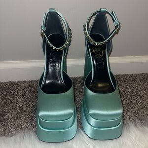 Versace Women's Blue Platform Heels